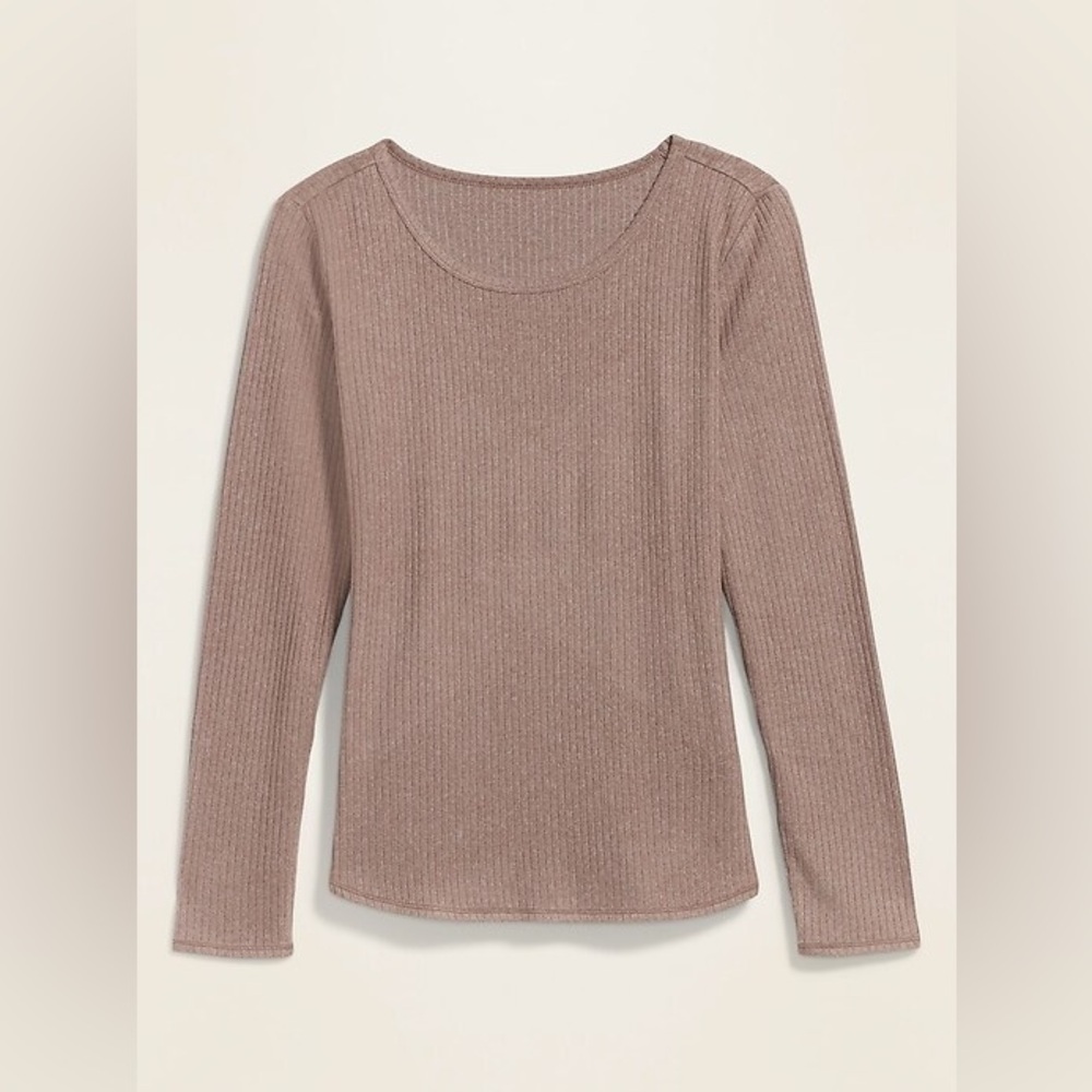 Old Navy Tan Ribbed Long Sleeve Tee Size XS